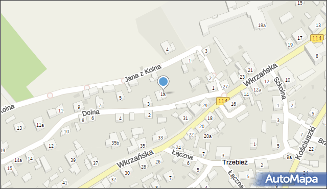Trzebież, Dolna, 1a, mapa Trzebież