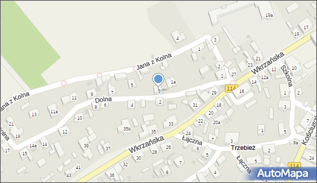 Trzebież, Dolna, 3, mapa Trzebież