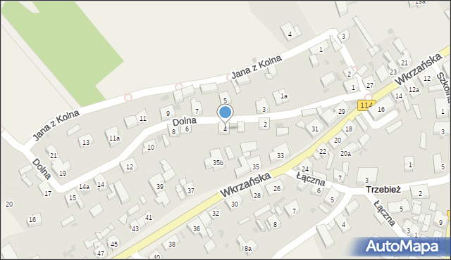 Trzebież, Dolna, 4, mapa Trzebież