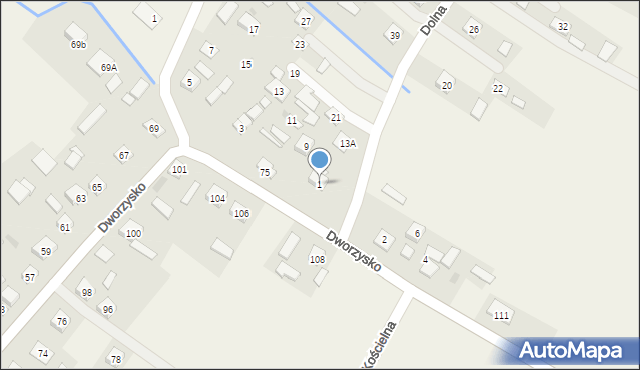 Trzeboś, Dolna, 1, mapa Trzeboś