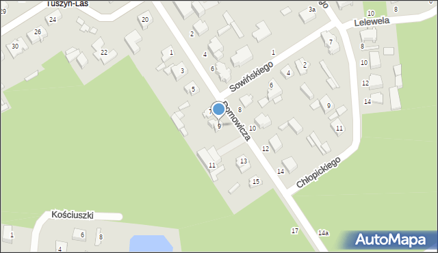 Tuszyn, Domowicza, 9, mapa Tuszyn