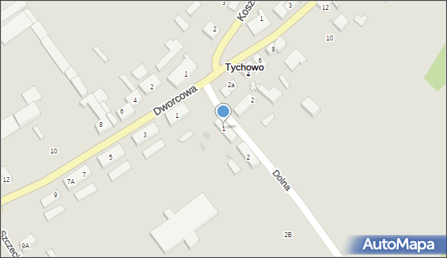 Tychowo, Dolna, 1, mapa Tychowo