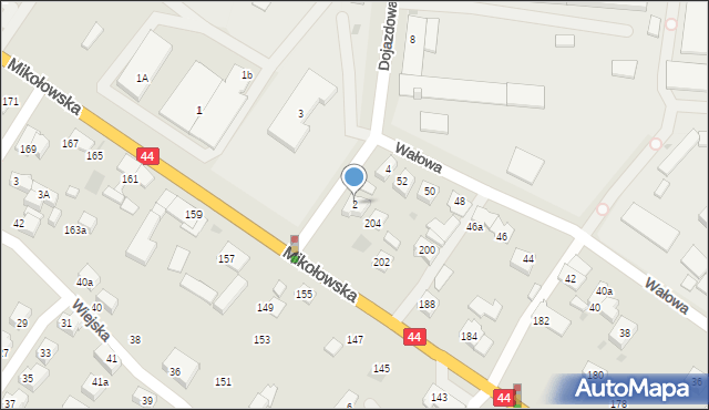 Tychy, Dojazdowa, 2, mapa Tychów