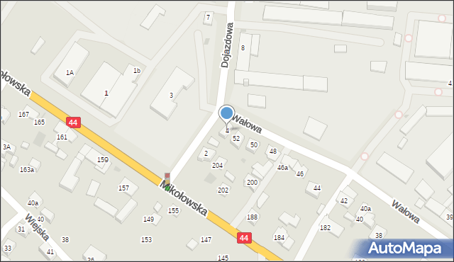 Tychy, Dojazdowa, 4, mapa Tychów