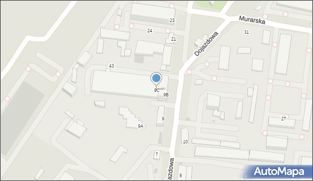 Tychy, Dojazdowa, 9C, mapa Tychów