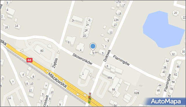 Tychy, Dołowa, 3, mapa Tychów