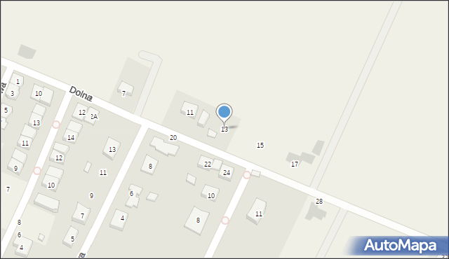 Tyniec Mały, Dolna, 13, mapa Tyniec Mały