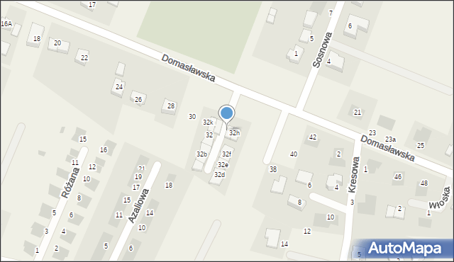 Tyniec Mały, Domasławska, 32i, mapa Tyniec Mały