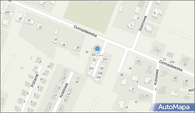 Tyniec Mały, Domasławska, 32j, mapa Tyniec Mały