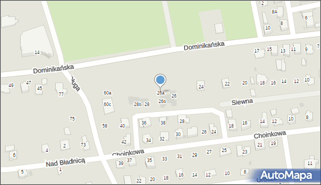 Ustroń, Dominikańska, 26a, mapa Ustroń