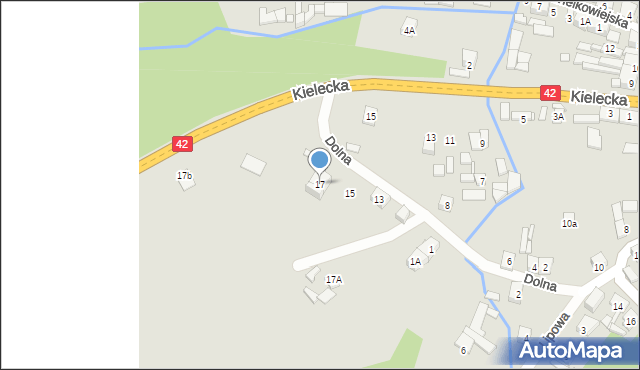 Wąchock, Dolna, 17, mapa Wąchock
