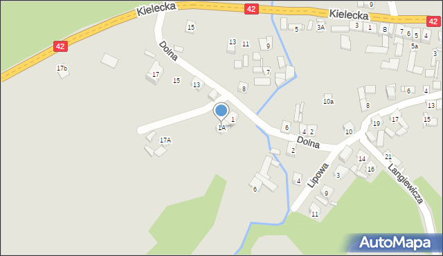 Wąchock, Dolna, 1A, mapa Wąchock