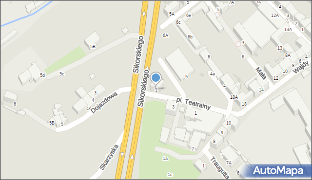 Wałbrzych, Dojazdowa, 1, mapa Wałbrzycha