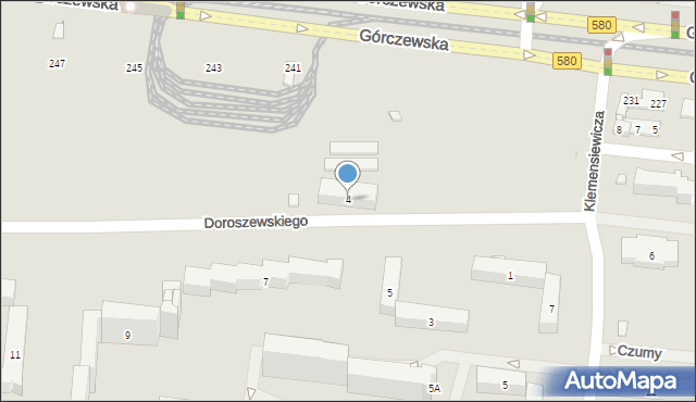 Warszawa, Doroszewskiego Witolda, 4, mapa Warszawy