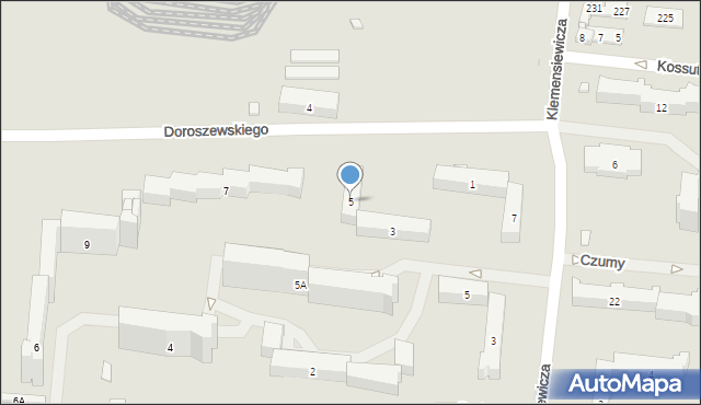 Warszawa, Doroszewskiego Witolda, 5, mapa Warszawy
