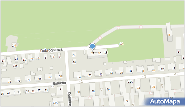 Warszawa, Dobrogniewa, 1F, mapa Warszawy