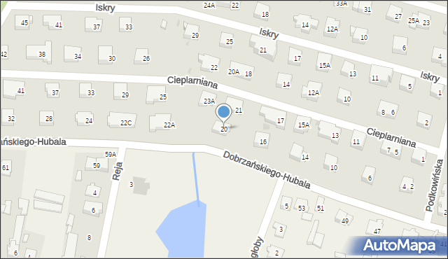 Warszawa, Dobrzańskiego-Hubala Henryka, mjr., 20, mapa Warszawy