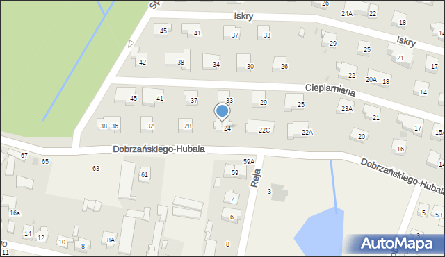 Warszawa, Dobrzańskiego-Hubala Henryka, mjr., 26, mapa Warszawy