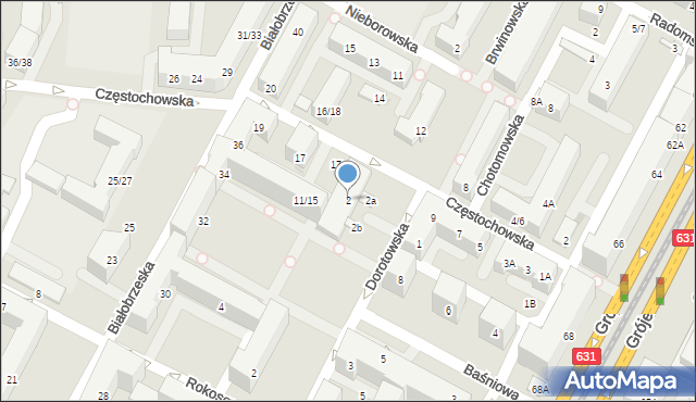 Warszawa, Dorotowska, 2, mapa Warszawy