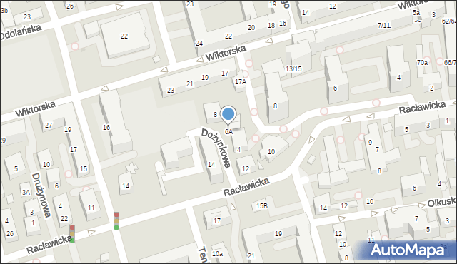 Warszawa, Dożynkowa, 6A, mapa Warszawy