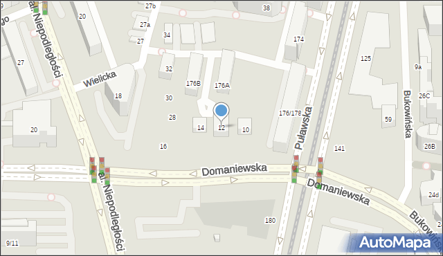 Warszawa, Domaniewska, 12, mapa Warszawy