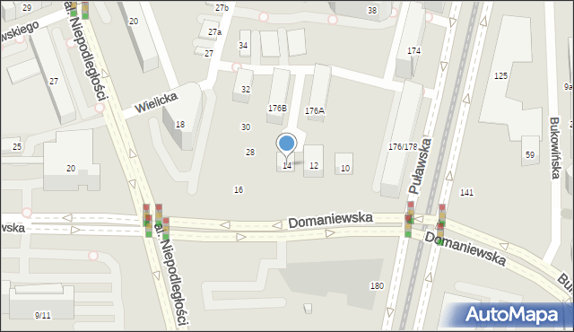 Warszawa, Domaniewska, 14, mapa Warszawy