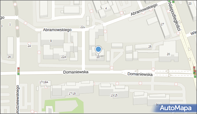 Warszawa, Domaniewska, 22, mapa Warszawy