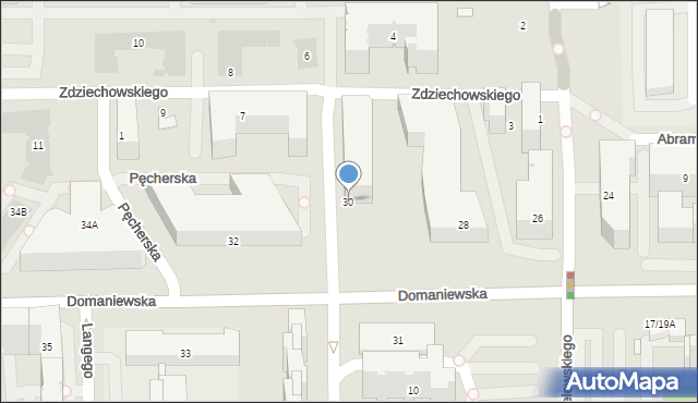Warszawa, Domaniewska, 30, mapa Warszawy