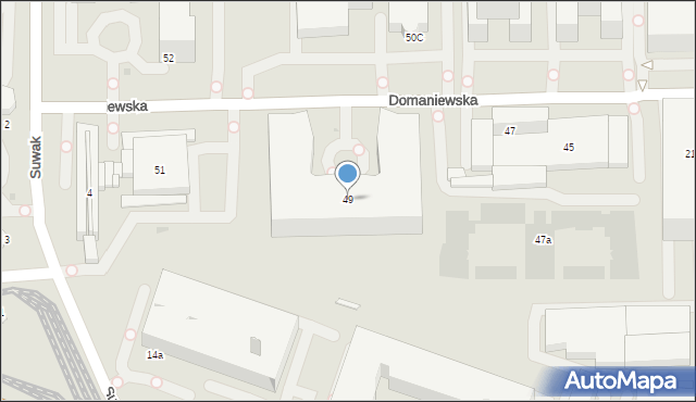 Warszawa, Domaniewska, 49, mapa Warszawy