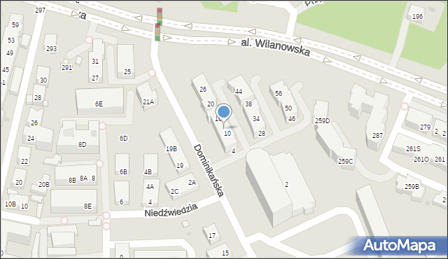 Warszawa, Dominikańska, 12, mapa Warszawy