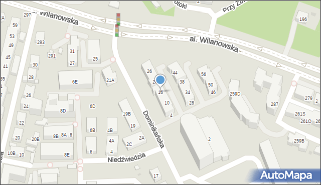 Warszawa, Dominikańska, 16, mapa Warszawy