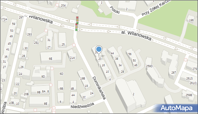 Warszawa, Dominikańska, 22, mapa Warszawy