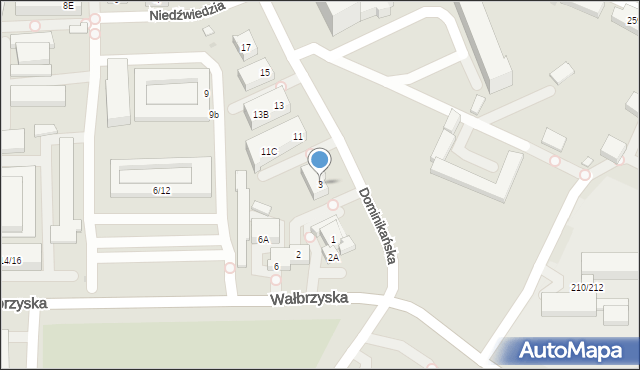 Warszawa, Dominikańska, 3, mapa Warszawy