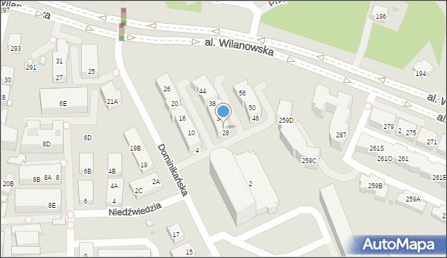 Warszawa, Dominikańska, 30, mapa Warszawy