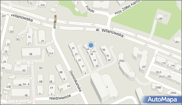 Warszawa, Dominikańska, 40, mapa Warszawy
