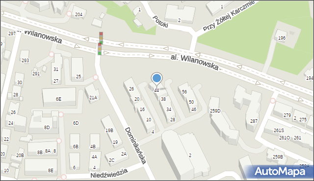 Warszawa, Dominikańska, 44, mapa Warszawy