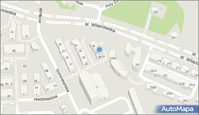 Warszawa, Dominikańska, 46, mapa Warszawy