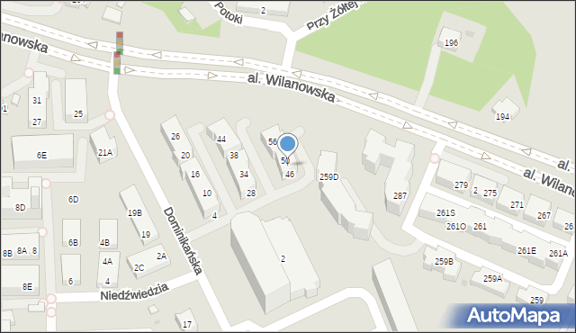Warszawa, Dominikańska, 48, mapa Warszawy