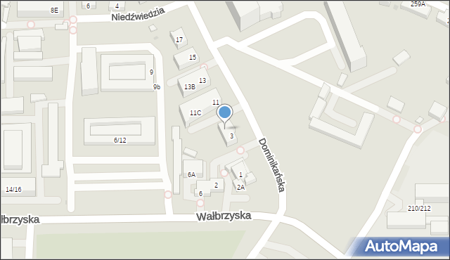 Warszawa, Dominikańska, 5, mapa Warszawy