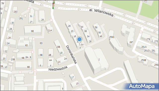Warszawa, Dominikańska, 6, mapa Warszawy