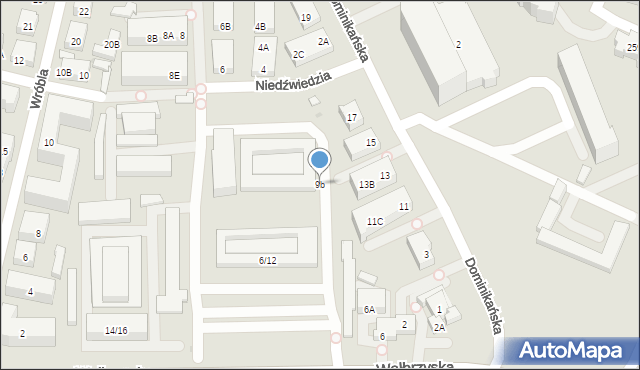 Warszawa, Dominikańska, 9b, mapa Warszawy