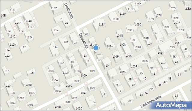 Warszawa, Dostatnia, 14, mapa Warszawy