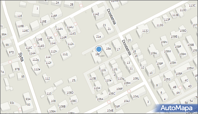 Warszawa, Dostatnia, 19d, mapa Warszawy