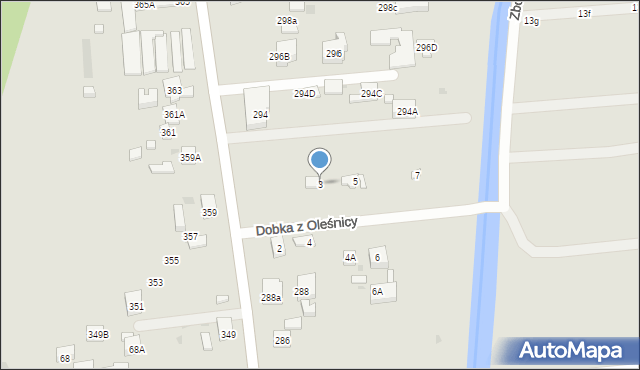 Warszawa, Dobka z Oleśnicy, 3, mapa Warszawy