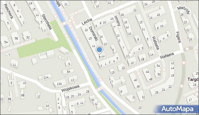 Warszawa, Dominiki, 5, mapa Warszawy