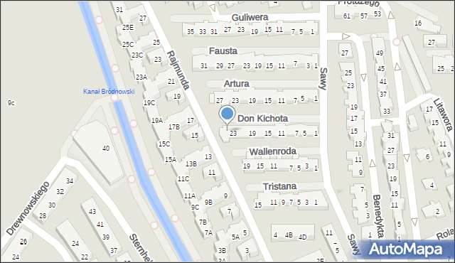 Warszawa, Don Kichota, 25, mapa Warszawy