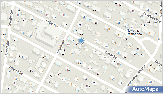 Warszawa, Dokerów, 10A, mapa Warszawy