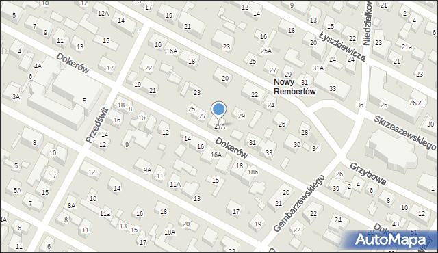 Warszawa, Dokerów, 27A, mapa Warszawy