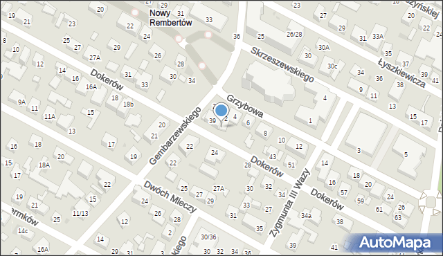 Warszawa, Dokerów, 41, mapa Warszawy