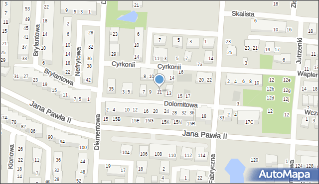 Warszawa, Dolomitowa, 11, mapa Warszawy